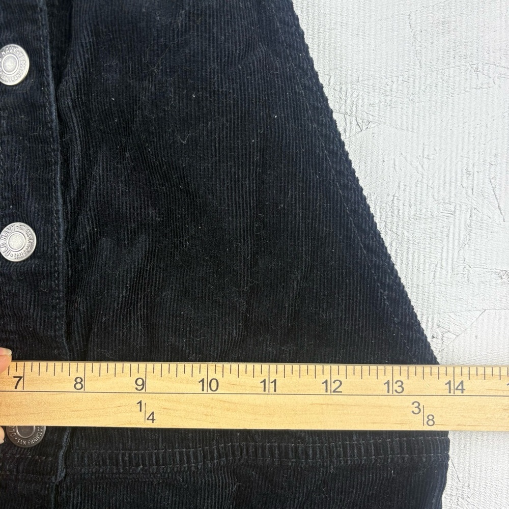 Old Navy Black Corduroy Denim Button-Front Overall Dress Girls XL 12 Y2K 90s - Picture 5 of 8